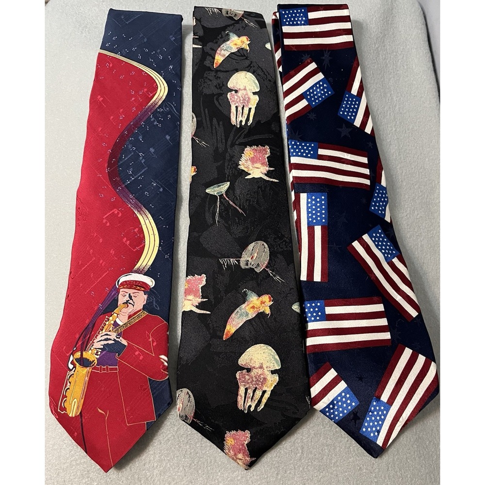 Lot of 3 Je Suis Men's Neckties Made in The‎ USA